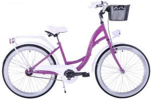 Detský retro bicykel KOZBIKE bielo fialový