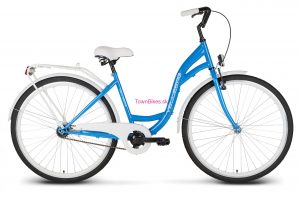 Retro bicykel dámsky mestský VELLBERG 28" 1 prevodový modrý 2019