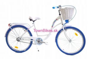 RETRO bicykel Detský 24" 1 prevodový bielo modrý 2019