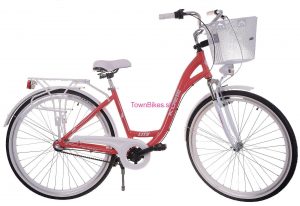 Retro bicykel KOZBIKE odpružený hliníkový 28" 3 prevodový lososový 2019
