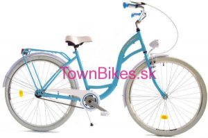 Retro bicykel dámsky mestský 28" 1 prevodový modrý 2019