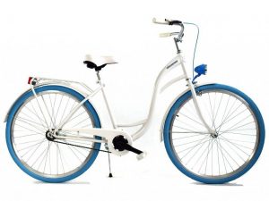 Retro bicykel DALLAS bielo-modrý